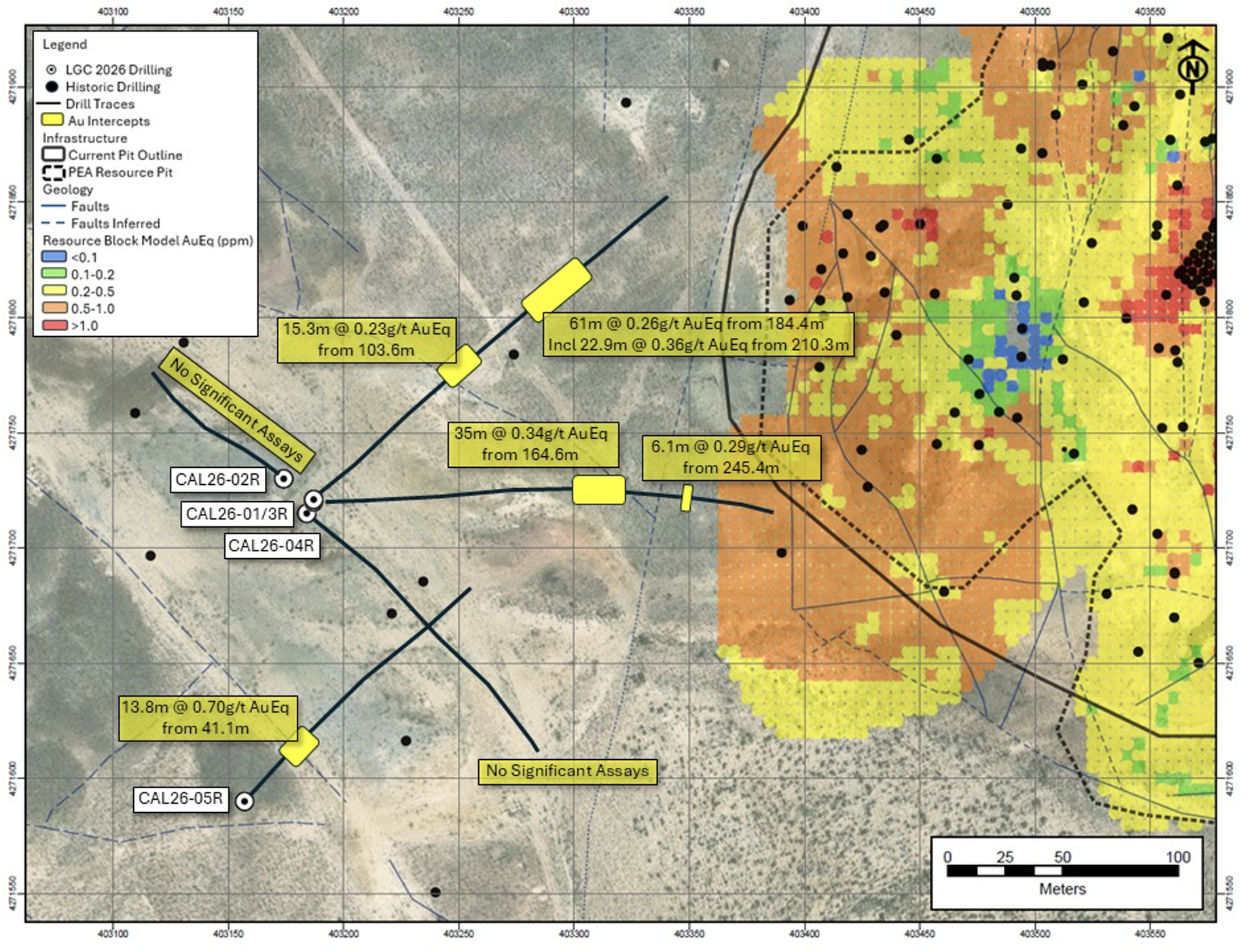 Drill hole location map, Slab West gold zone Santa Fe Mine project