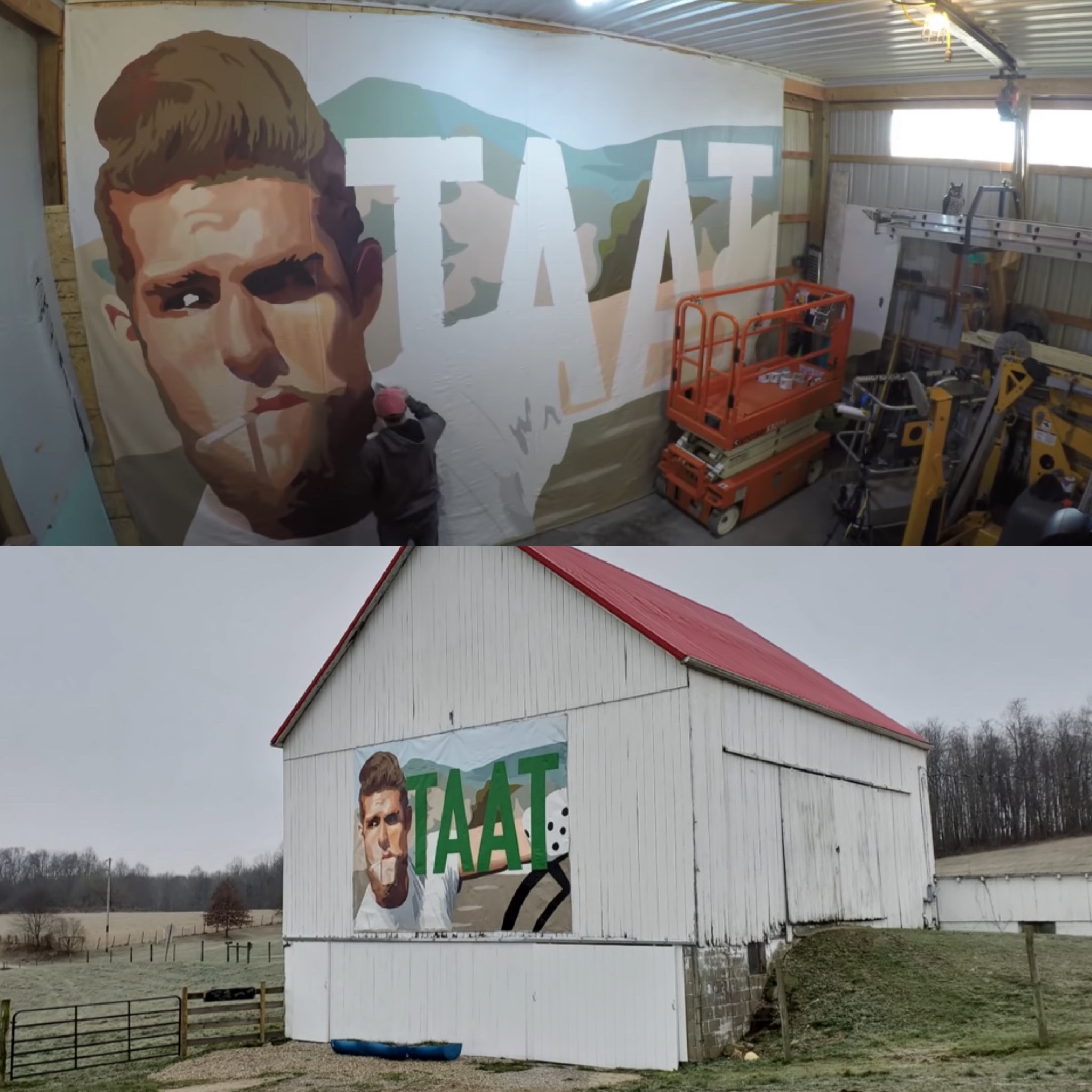 In January 2021, the first TAAT™ mural was hand-painted and mounted on the exterior of an agricultural outbuilding in a rural area of Ohio. A timelapse video showing the creation of the mural can be accessed by clicking here.