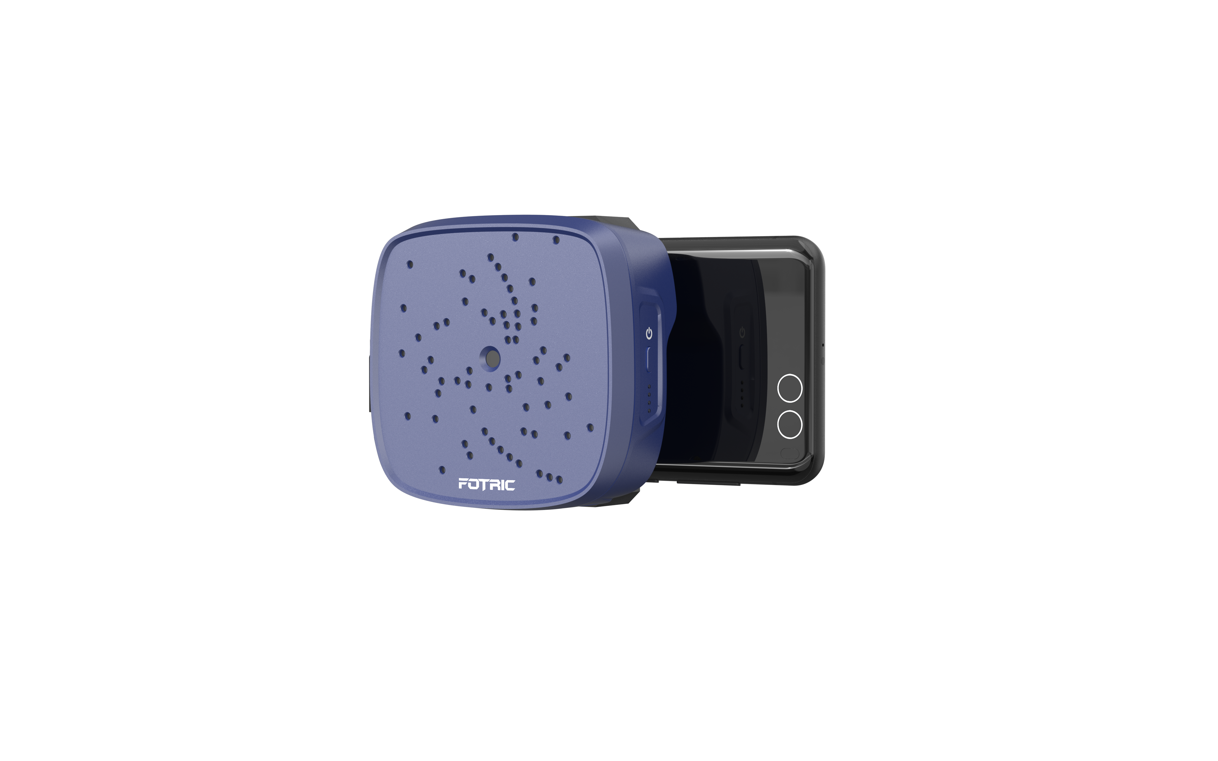 FOTRIC TD2 Geek smartphone acoustic imager showing compact design with 64 microphone array for real-time sound mapping on a mobile screen.