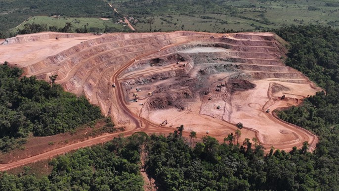 June 2024 aerial view of completed pre-strip and commencement of mining operations.