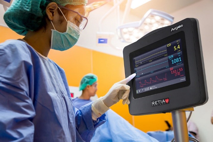 The Retia Medical Argos CO monitor in use.