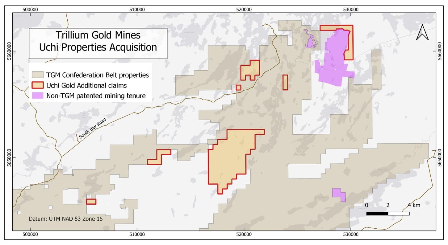 Map showing Uchi Gold Additional claims