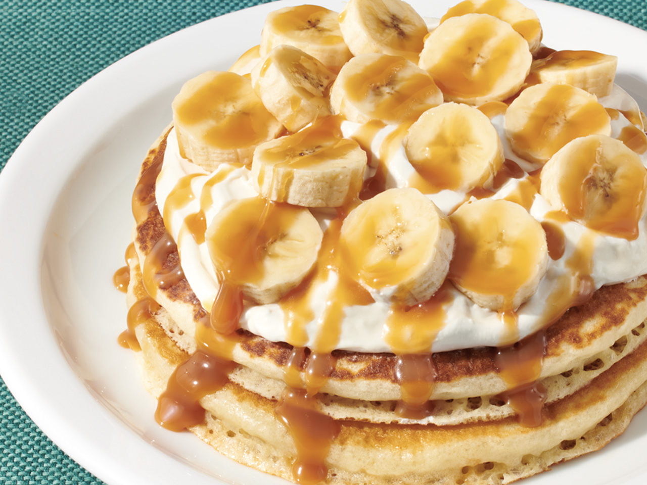 Denny's Salted Caramel Banana Pancakes