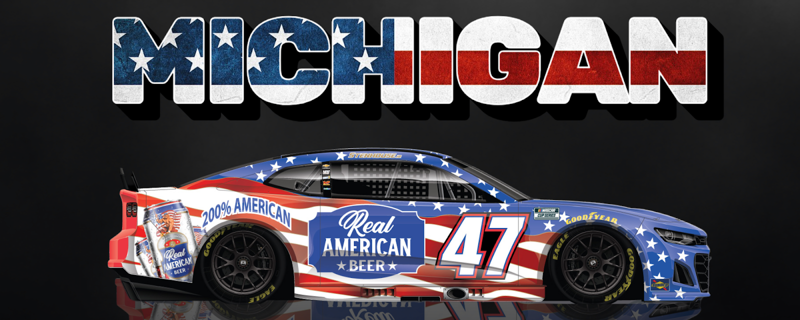The 200% American Brand Ramps Up Visibility with Bold New Paint Scheme on the No. 47 Chevy