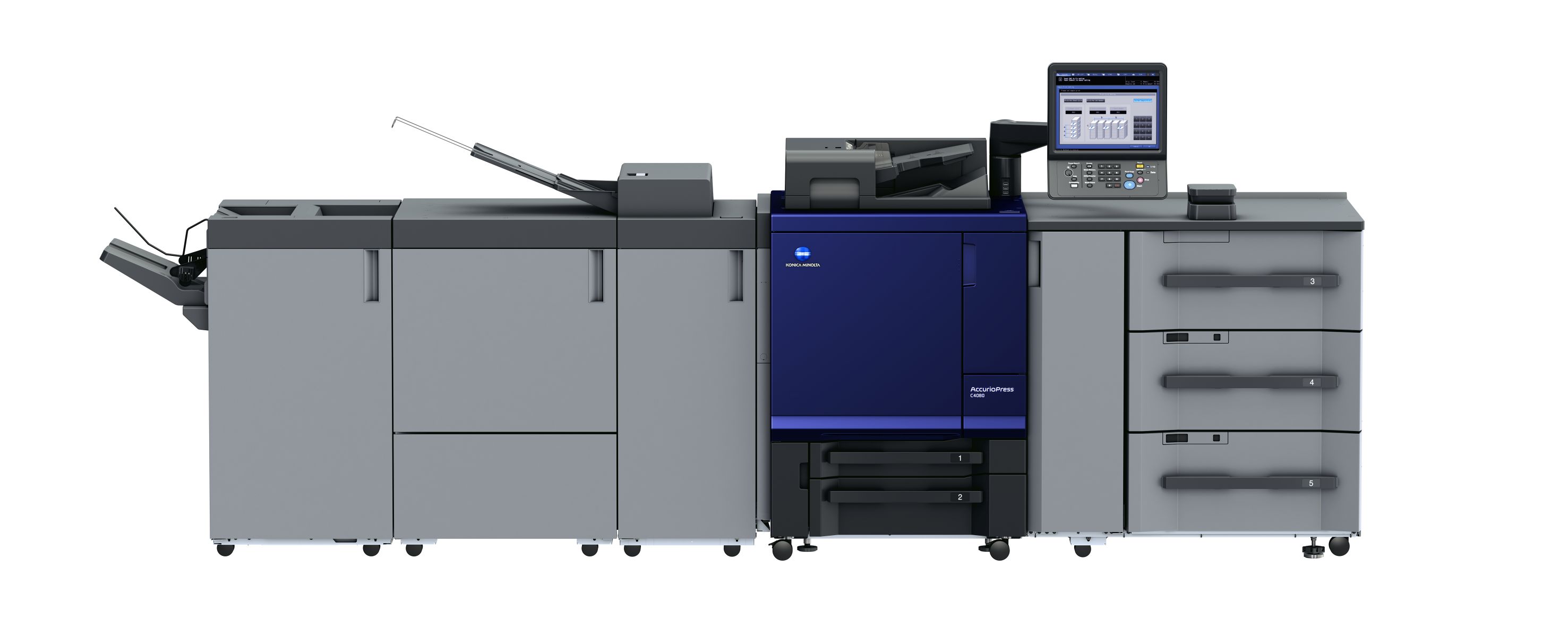 Konica Minolta's AccurioPress C4080 high-speed digital press offers robust and user-friendly production and is a perfect fit for businesses looking to expand their production capabilities with advanced automation and ease of use for various applications.