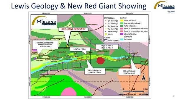 Figure 2 Lewis Geology & New Red Giant Showing