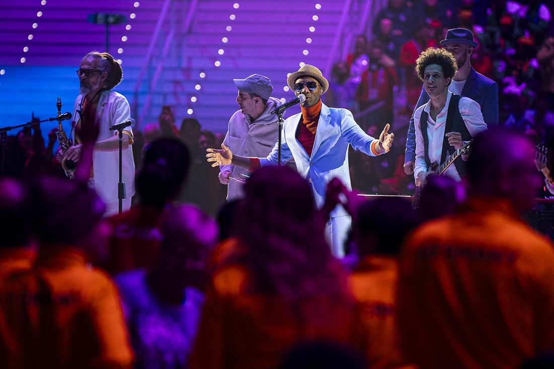 Grammy-nominated, multi-platinum singer Aloe Blacc performs a concert at the Opening Ceremony of the Special Olympics World Winter Games Turin 2025. The ceremony, which took place on 8 March in the Inalpi Arena, Turin, saw the “Flame of Hope” lit, marking the official start of the Games, the world’s largest sports and humanitarian event of the year.