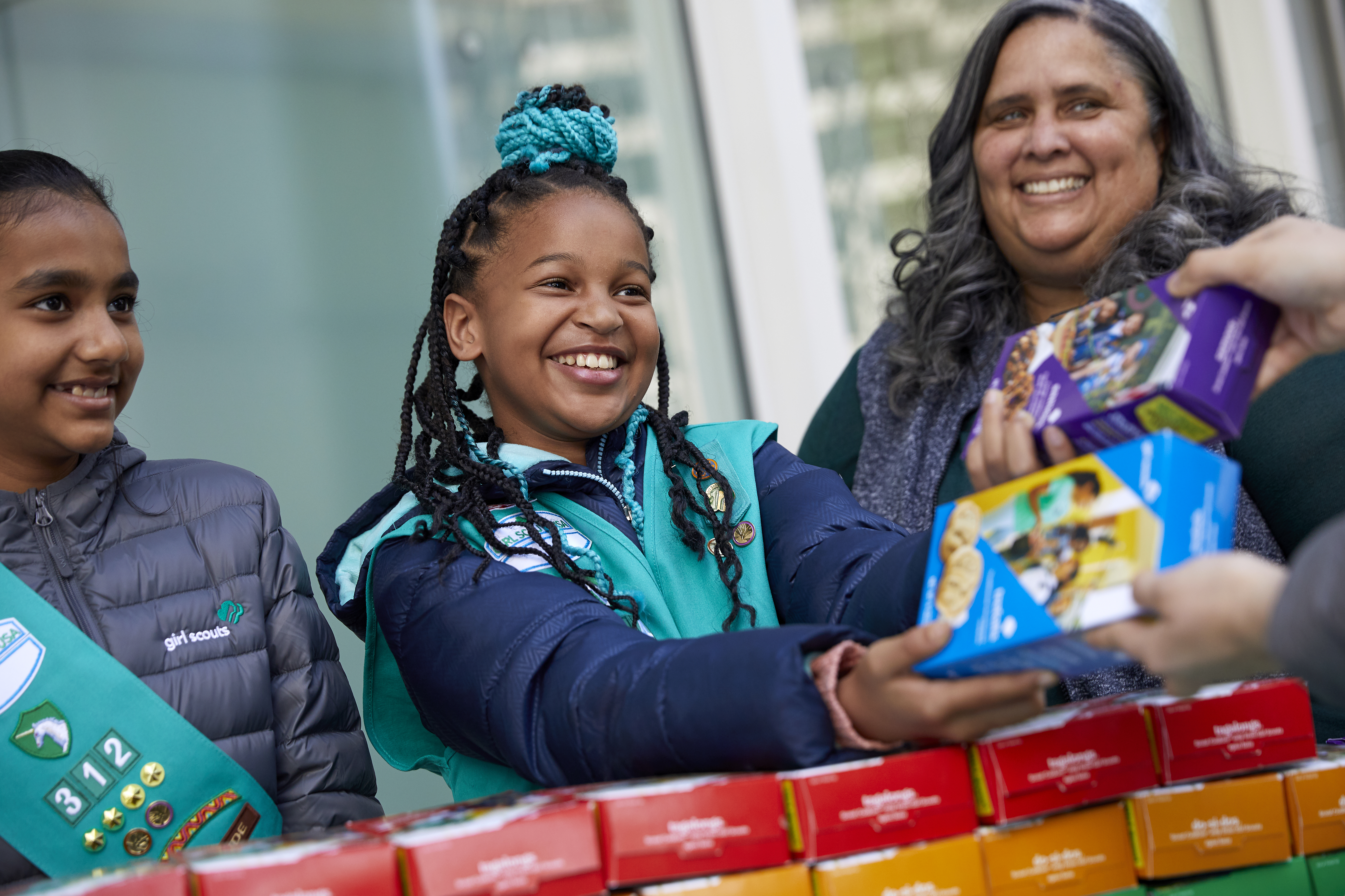 Girl Scouts Selling Cookies