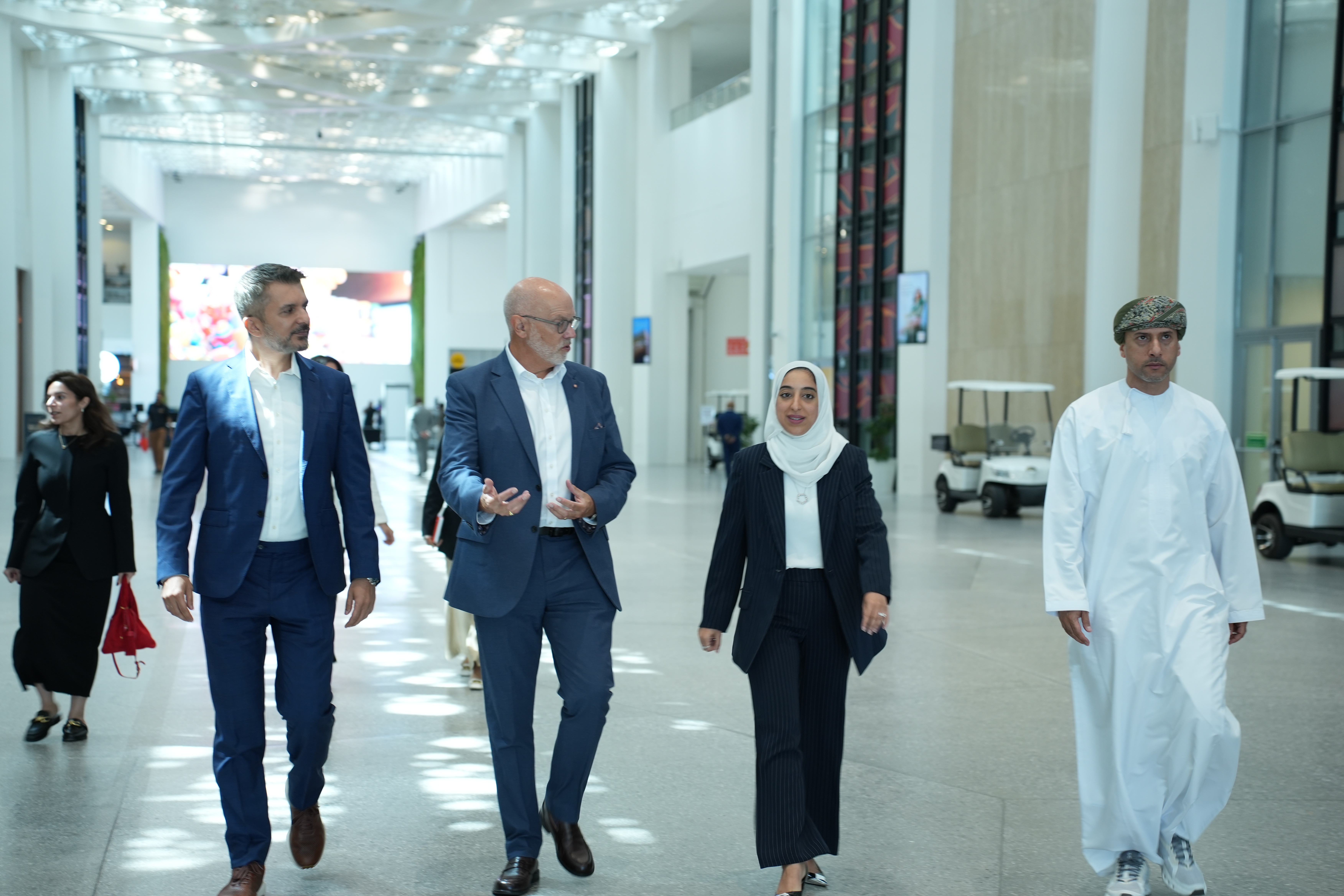 H.E. Fatima bint Jaafar Al Sairafi, Minister of Tourism of the Kingdom of Bahrain, joins UFI leadership on a tour of Exhibition World Bahrain to review preparations and facilities ahead of the 93rd UFI Global Congress, taking place in Bahrain this November.