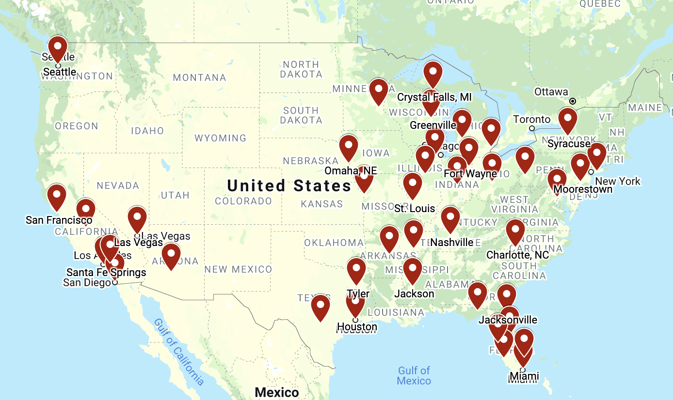 Kerbsyde Distribution Centers August 2021