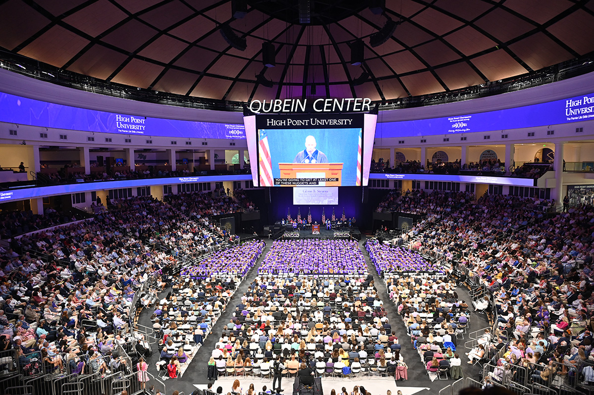 A total of 14,000 families and friends celebrated the Class of 2024 during two undergraduate Commencement ceremonies inside the Nido and Mariana Qubein Arena and Conference Center.