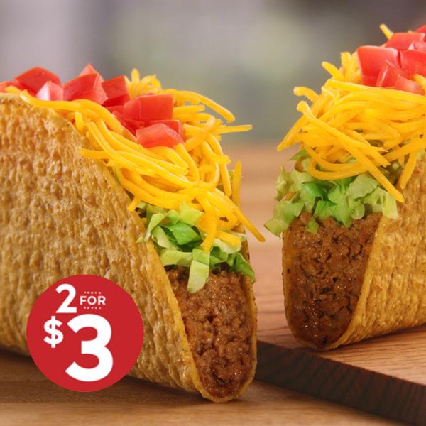 2 for $3 Del Tacos
