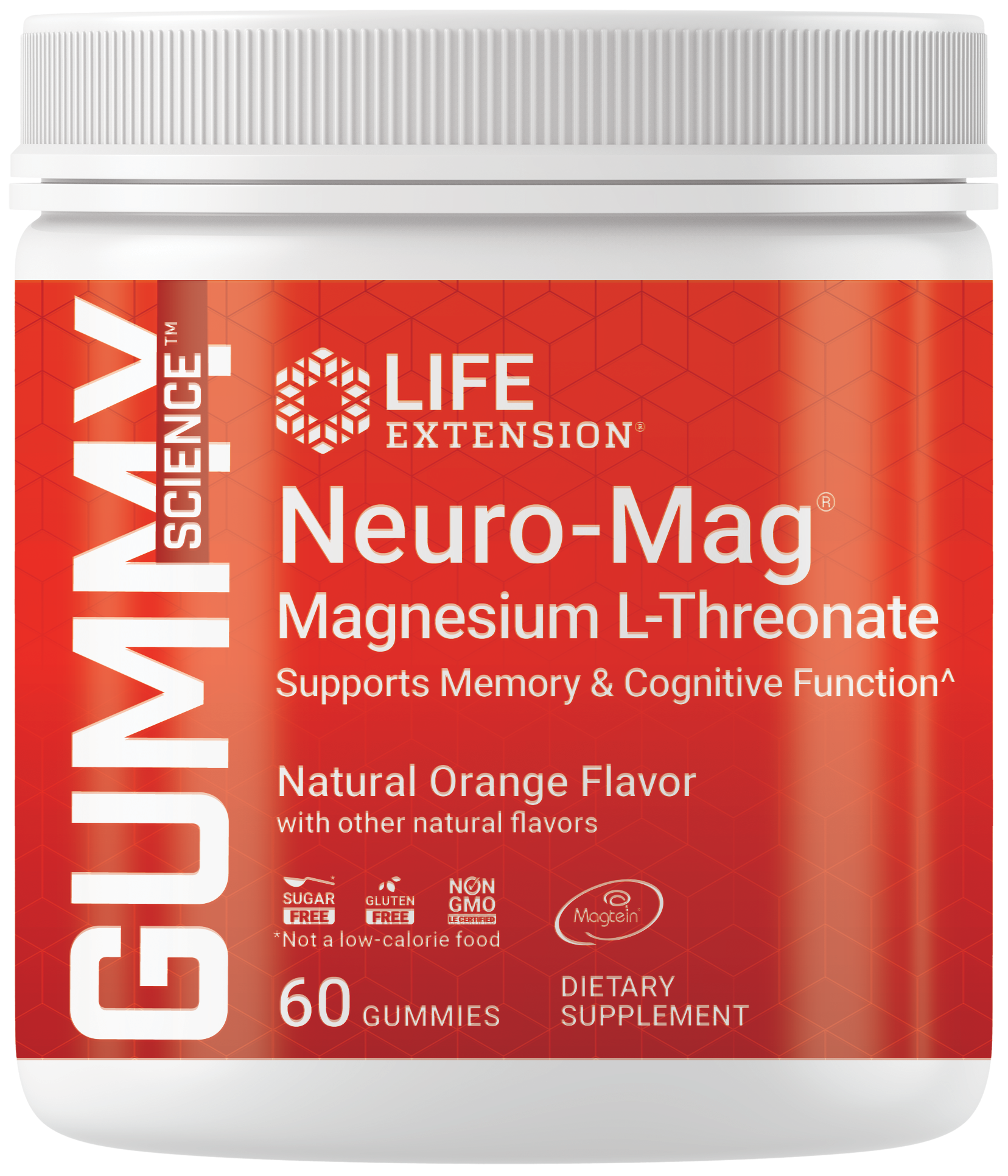 Gummy Science™ Neuro-Mag® Magnesium L-Threonate, natural orange flavored gummies Gluten-Free Non-GMO