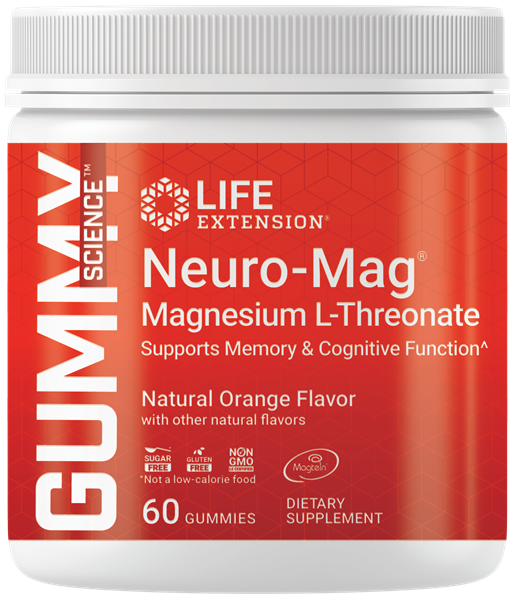 Gummy Science™ Neuro-Mag® Magnesium L-Threonate, natural orange flavored gummies Gluten-Free Non-GMO