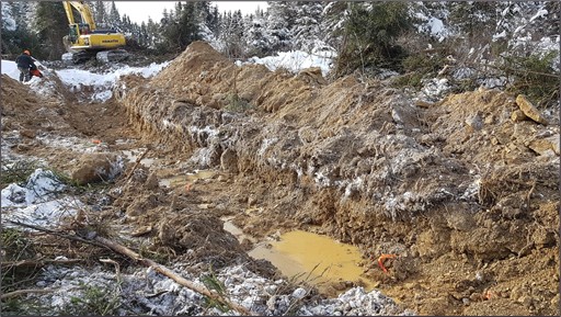 Figure 8: Trenching Operation at the Moose Gold Zone