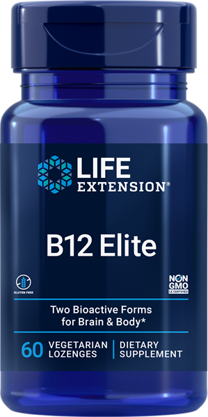 Life Extension's B12 Elite supports overall brain health at the cellular level and delivers two absorbable forms of vitamin B12. This formula is especially good news for vegans since this vitamin primarily comes from animal sources in your diet. Age-related vitamin B12 deficiencies can affect cognitive and overall health. 