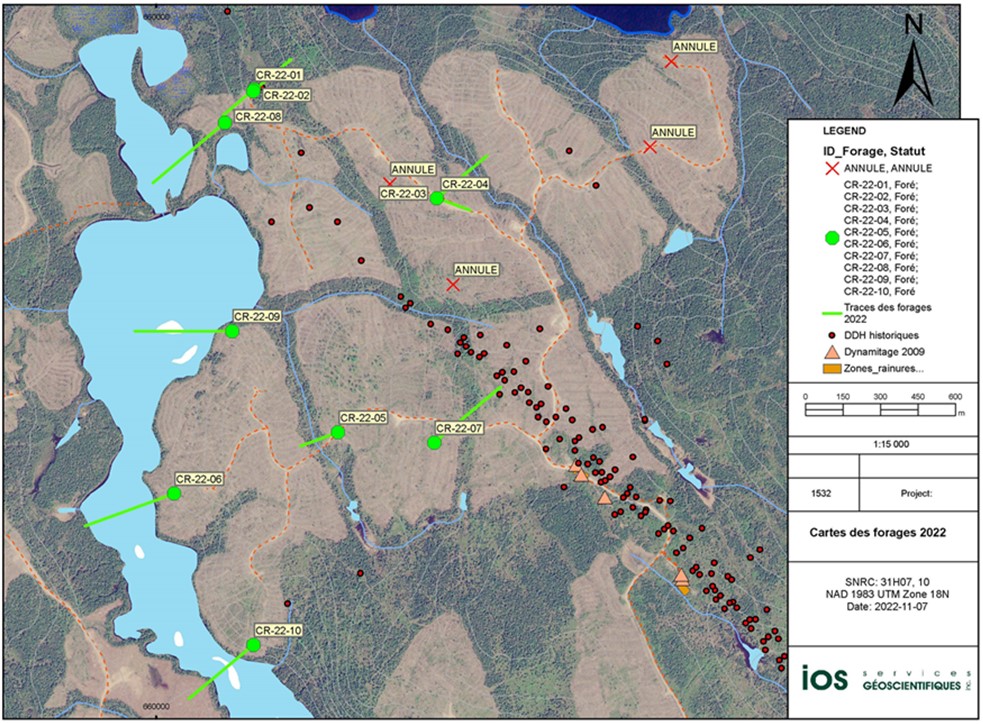 Figure 1: Map of the 2022 drill campaign