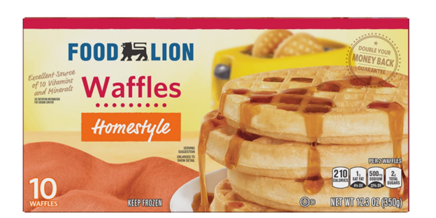 Food Lion recalls frozen homestyle waffles.