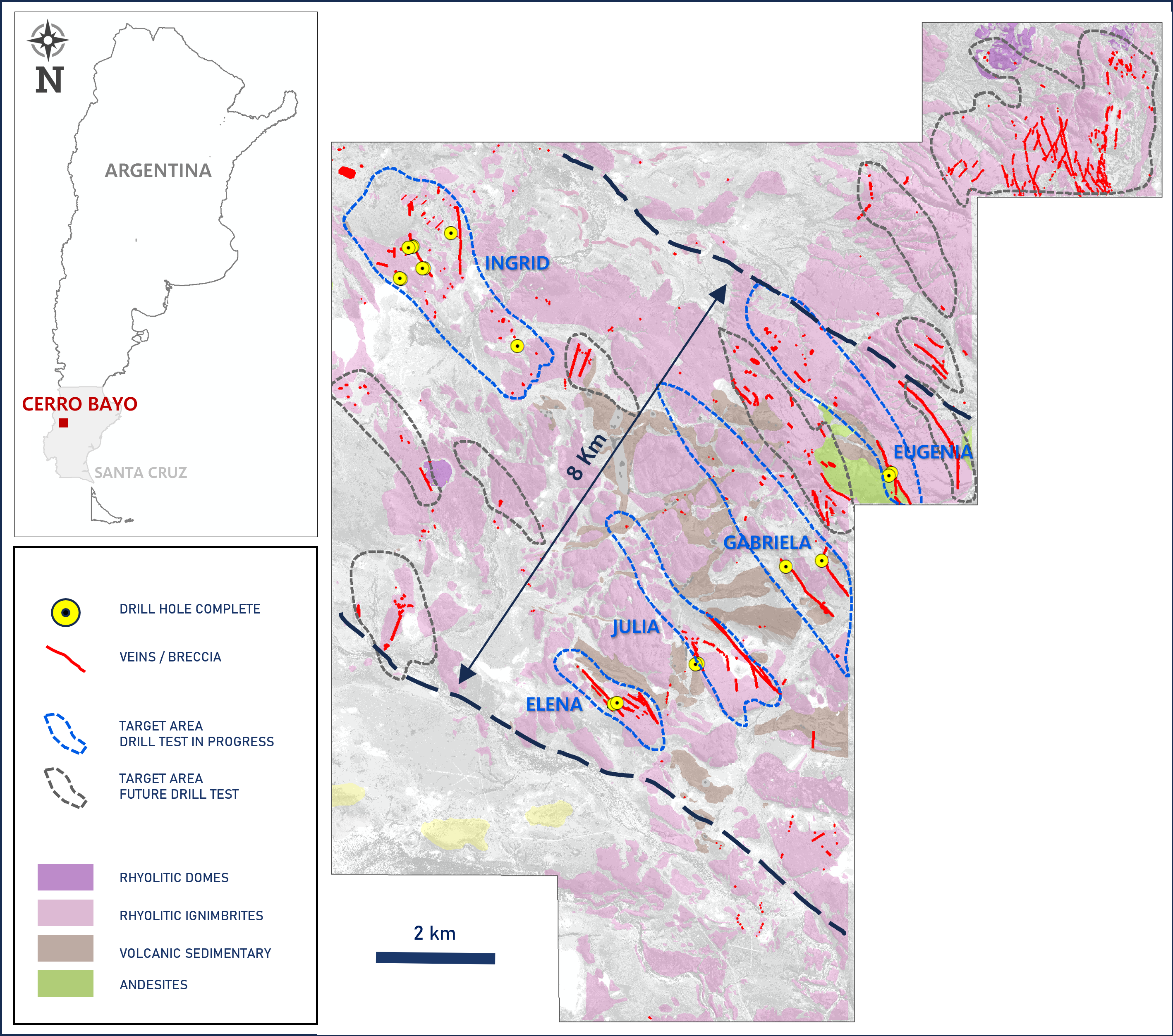 Map of the Cerro Bayo project in Santa Cruz image