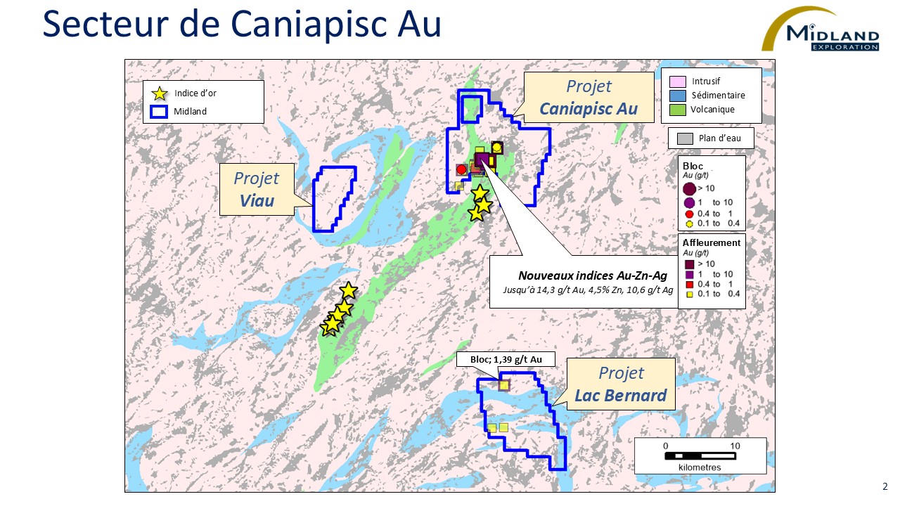 Figure 2 Secteur de Caniapisc Au