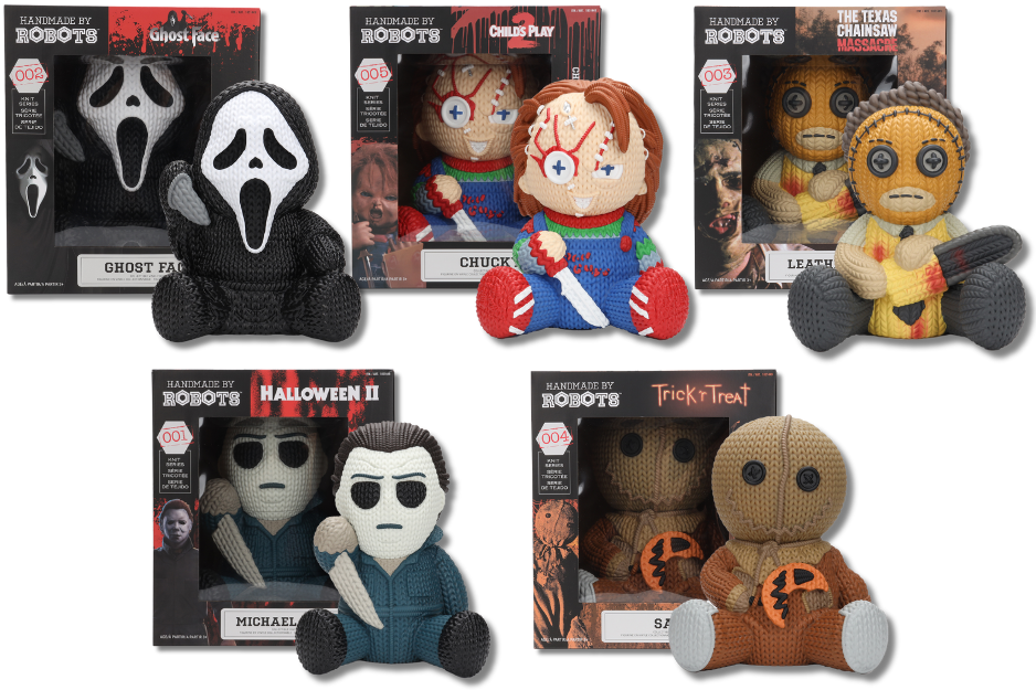 Limited Edition Handmade by Robots™ mega-sized, 12-inch vinyl figures featuring iconic horror characters