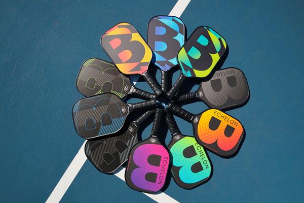 Baddle Pickleball paddles arranged in a circle