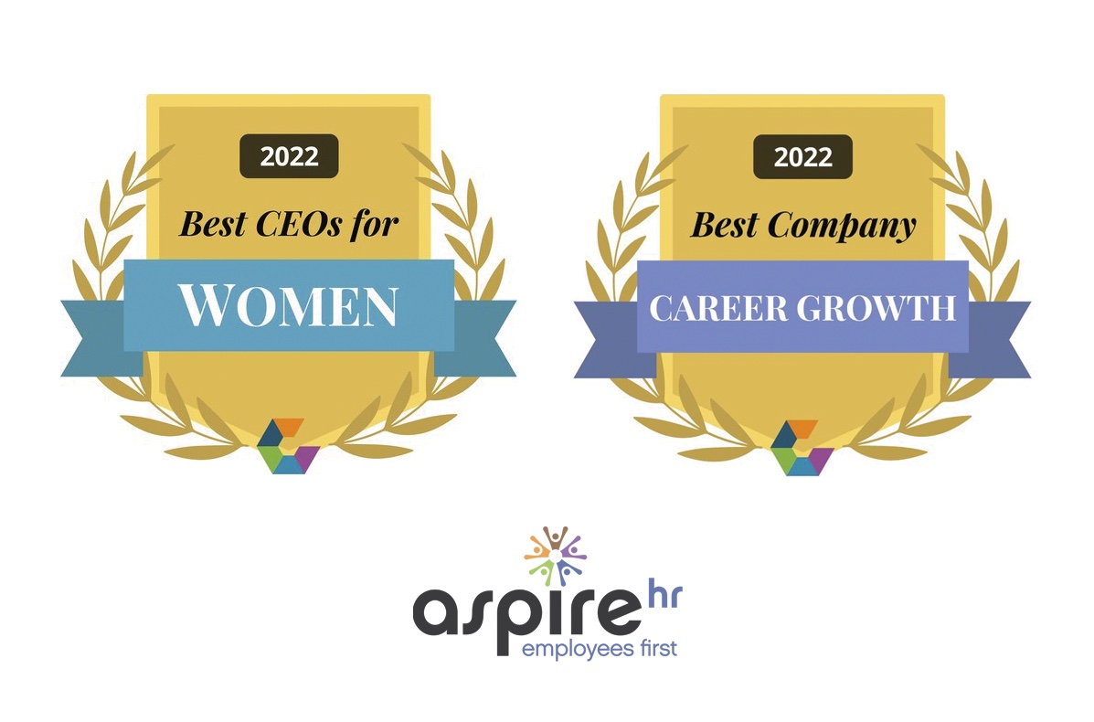 AspireHR Recognized by Comparably in Best CEOs for Women and Best Companies for Career Growth 2022 Awards