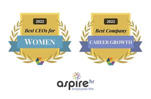 AspireHR Recognized by Comparably in Best CEOs for Women and Best Companies for Career Growth 2022 Awards