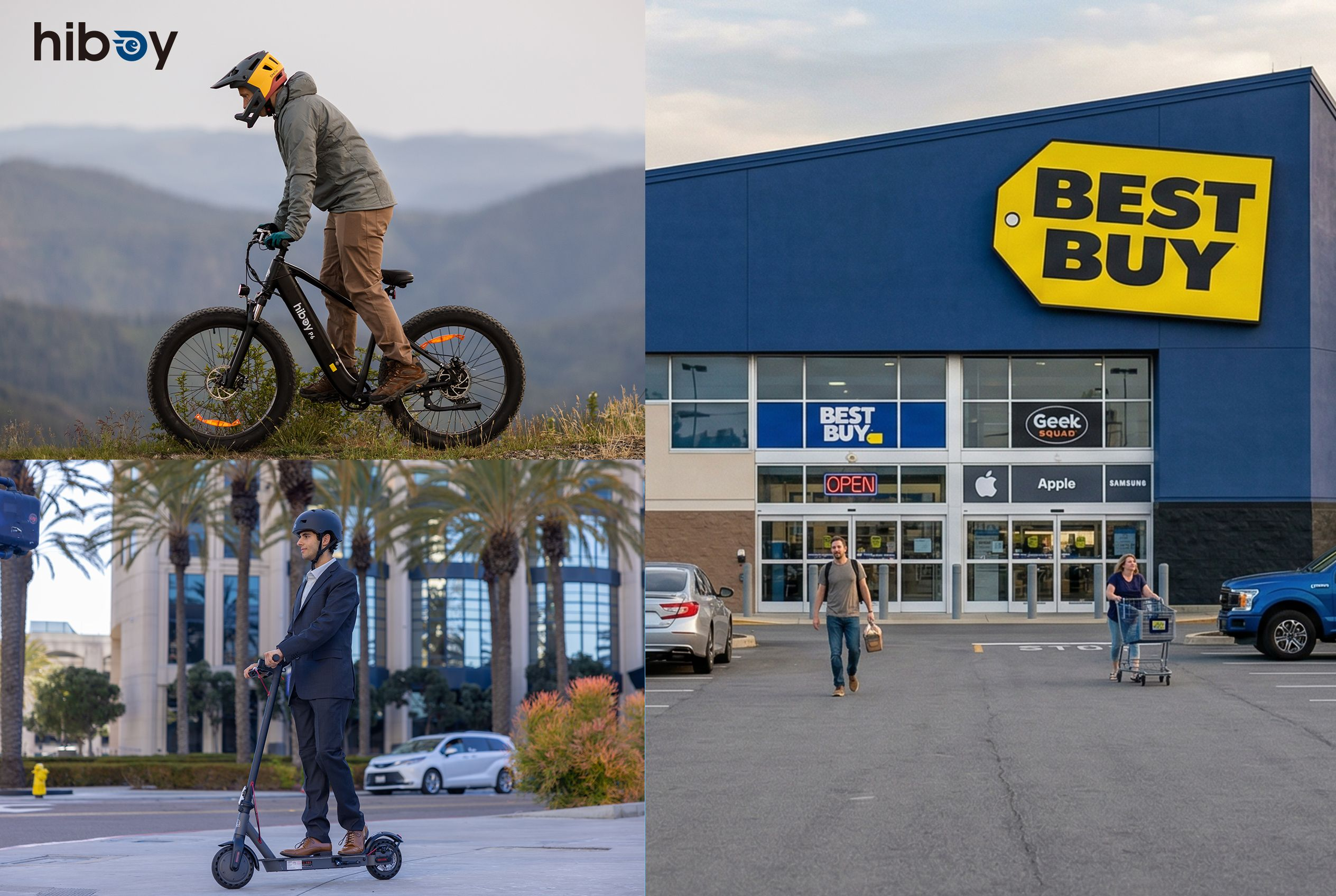 Hiboy electric bike and scooter sold in Best Buy retail stores