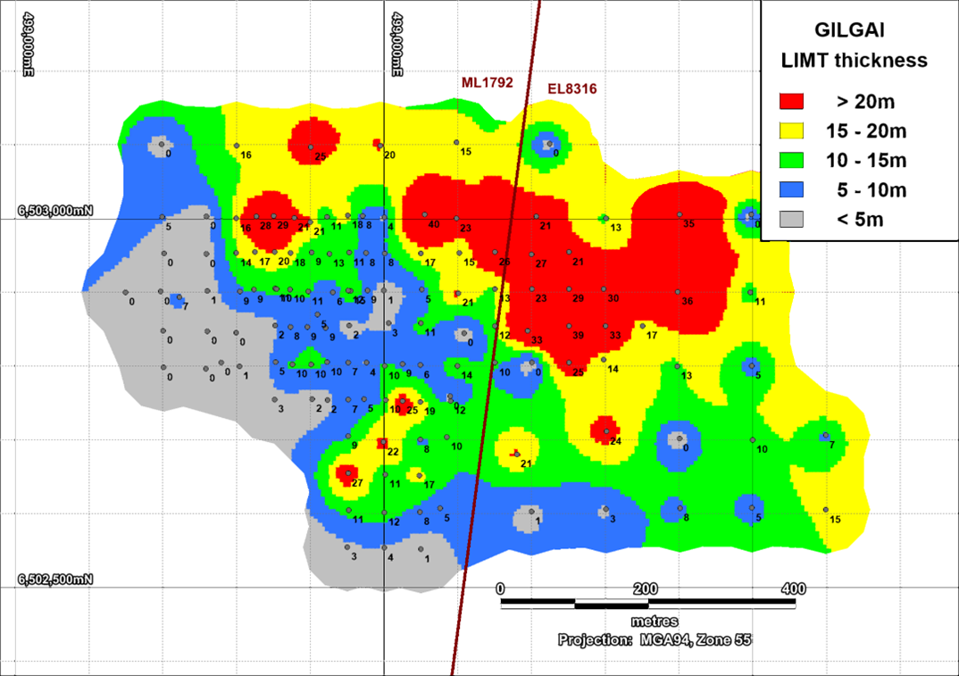 Limonite Lithology Thickness