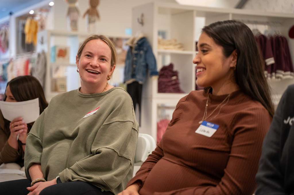 Expecting parents connect with others in the same season of life during an Expecting Together cohort session.