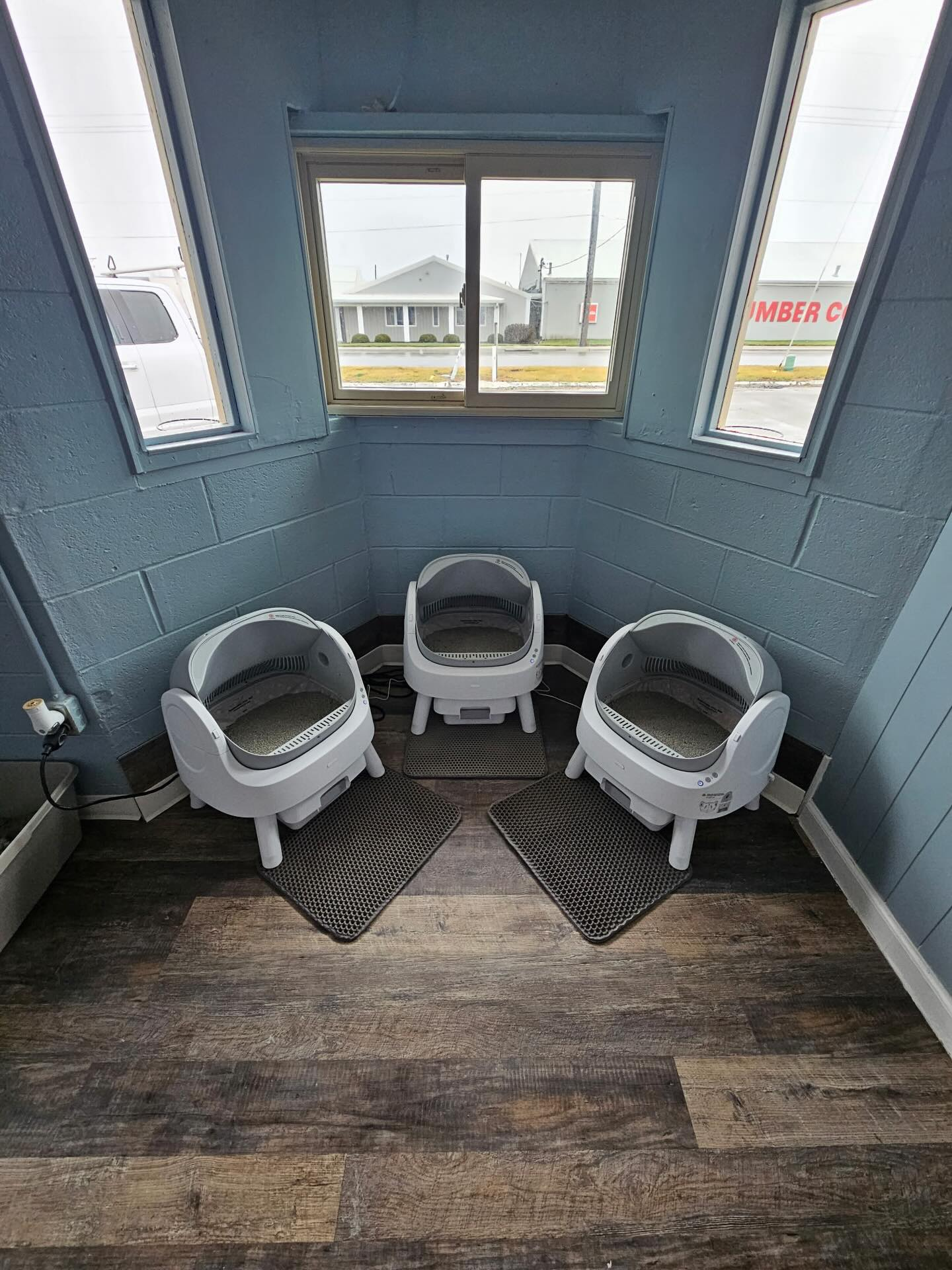 Three PetPivot AutoScooper 12 units displayed in a compact indoor setting.