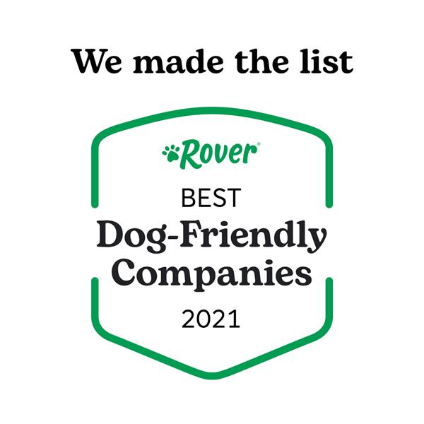Rover.com list of Best Dog-Friendly Companies 2021