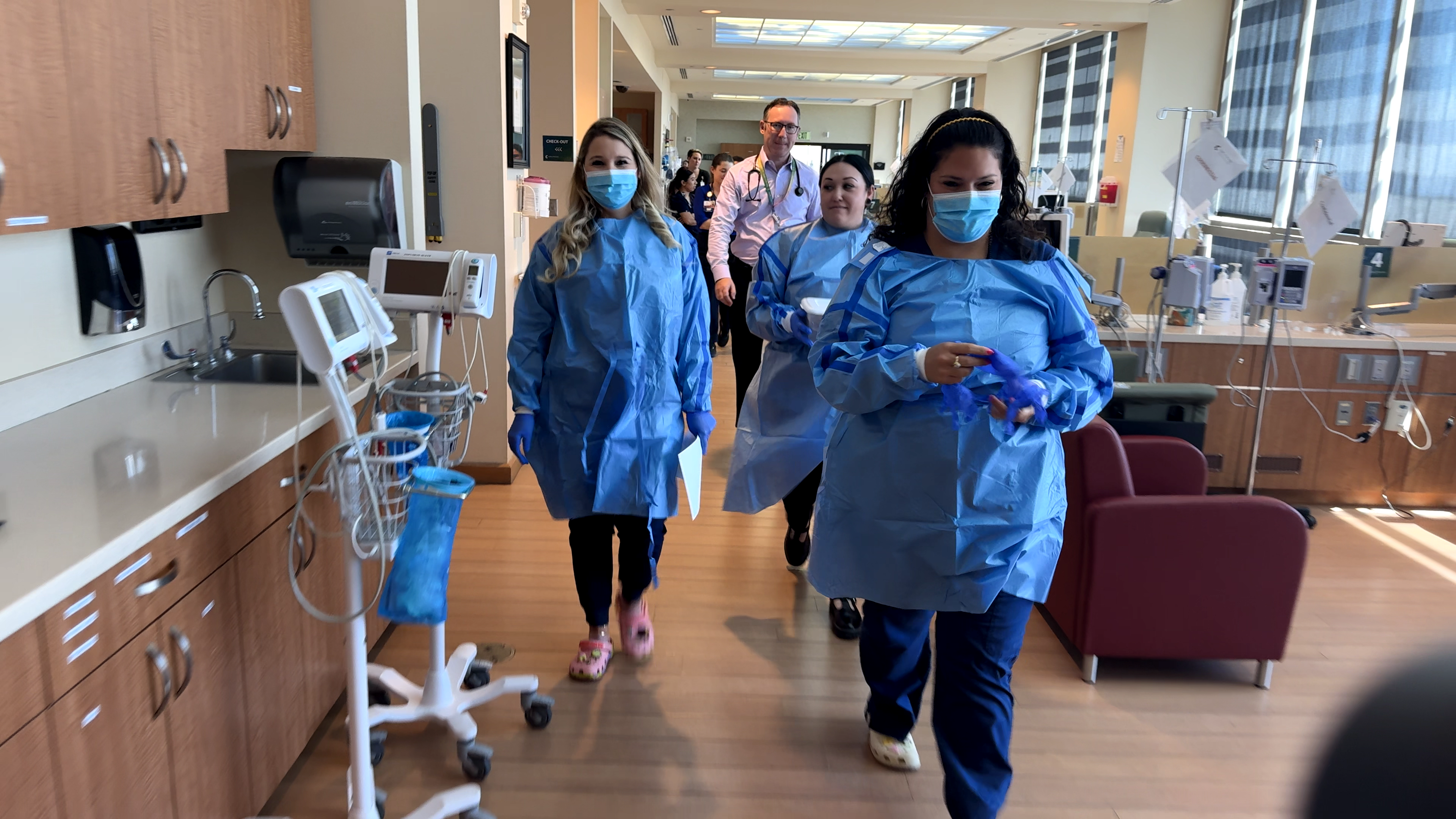 Members of the Cure 4 The Kids Foundation medical team completed Nevada’s first successful gene therapy IV infusion for a hemophilia B patient. Pictured L to R: Natalie Sanchez, R.N., Dr. Joe Lasky III, Medical Director; Tamara Saldana, Vice President of Clinical Operations; Giany Beltran, R.N.