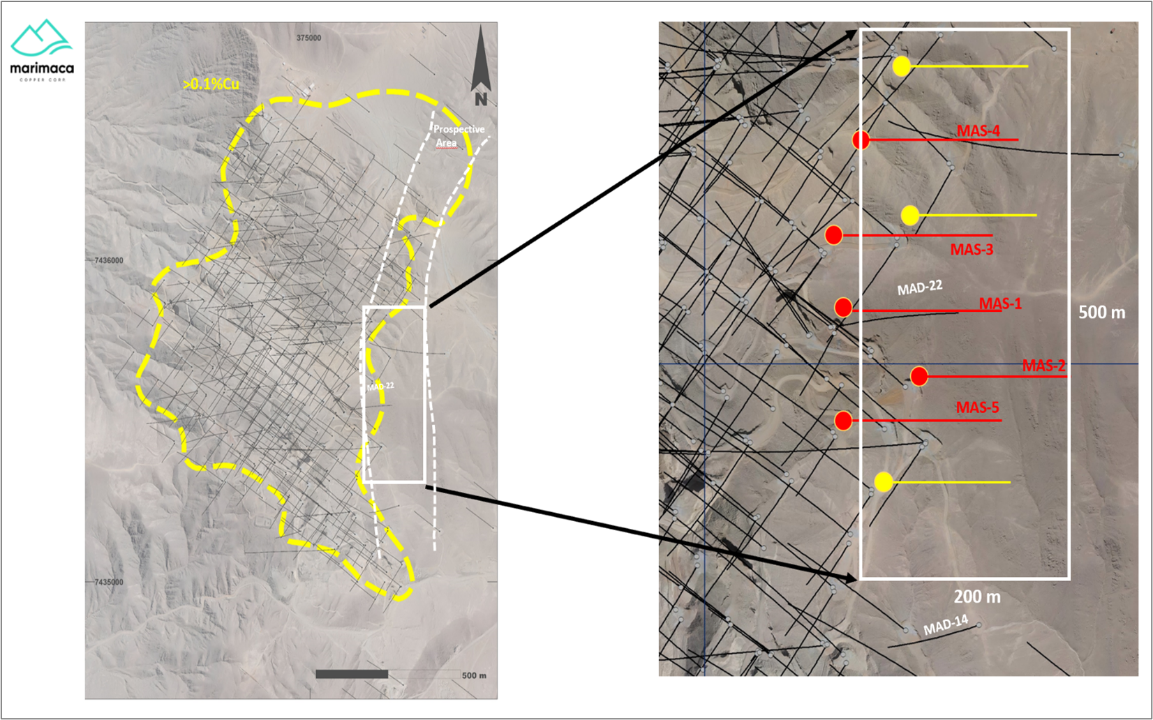 Planned Drill Hole Locations of Phase 1 and 2 Sulphide Follow-up