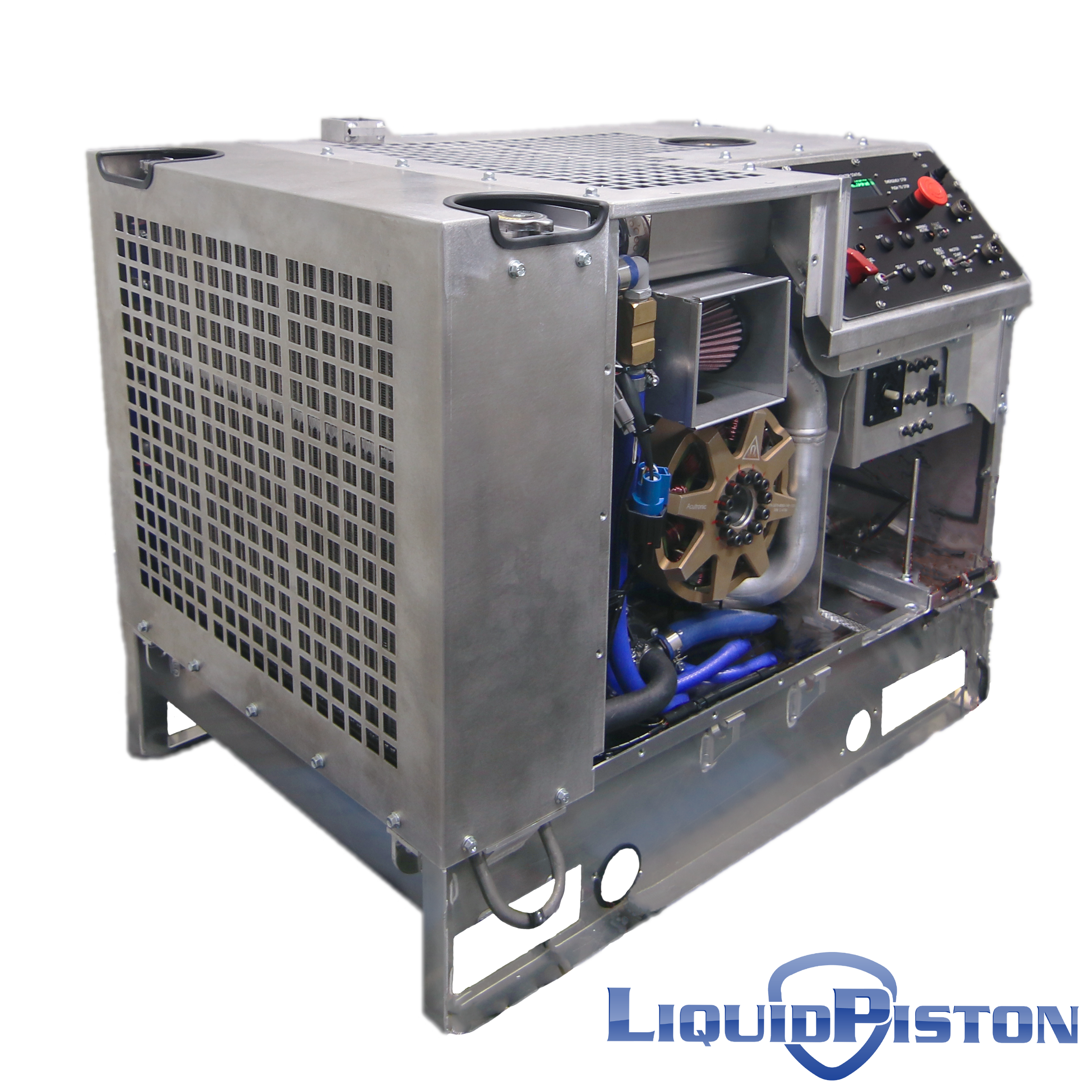 LiquidPiston 10KW Generator Prototype is powered by LiquidPiston’s 25hp heavy-fueled XTS-210 rotary engine.