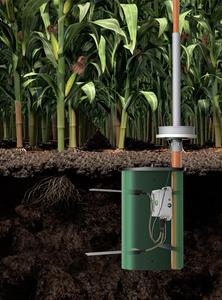 EarthScout Soil Cub with Two Soil Sensors In Burial Tube with 12' Antenna