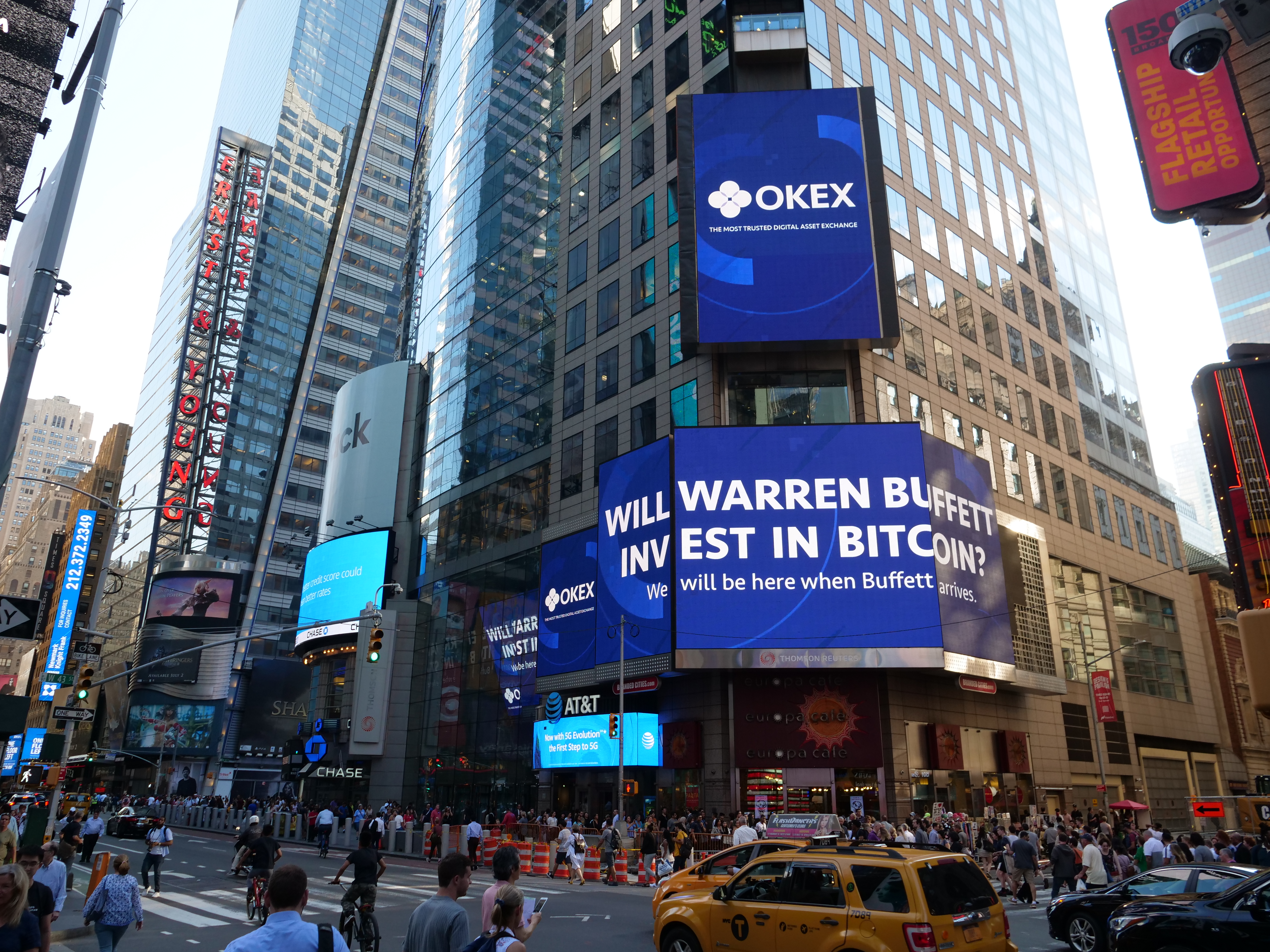 OKEx, 뉴욕 타임스웨어 광고판에 등장