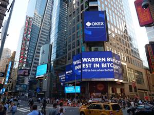 OKEx ahora en Times Square, Nueva York