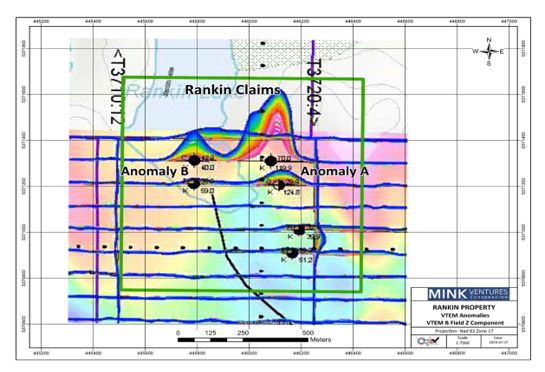 Figure 4: Rankin Property VTEM Anomalies