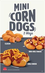 Wienerschnitzel Offers Crew Member Favorite - Mini Corn Dogs Topped With Chili & Cheese