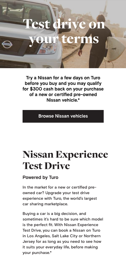 Nissan Extended Test Drive with TURO
