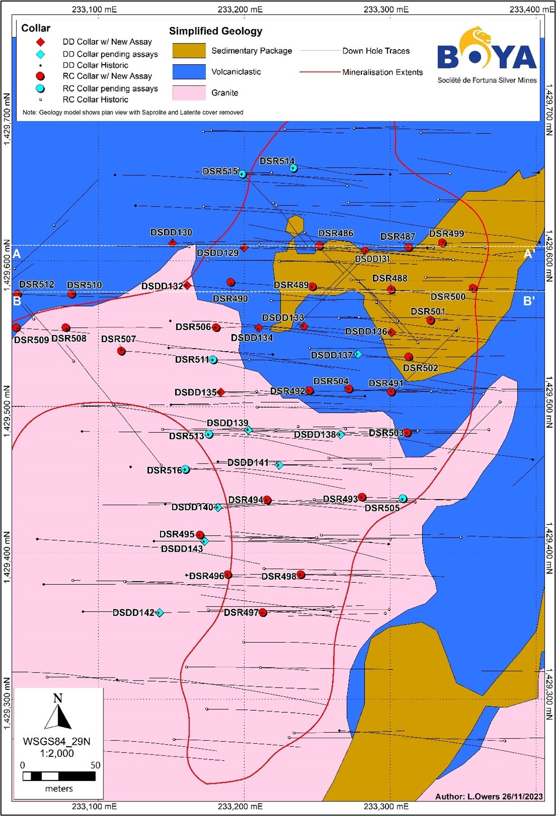 Area A drilling location plan