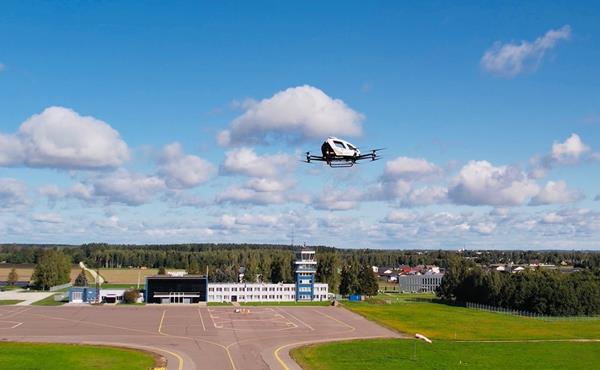 EHang 216 and Falcon AAVs Perform Airport Transport and Parcel Delivery Trial Flights for EU GOF 2.0 Project in Estonia