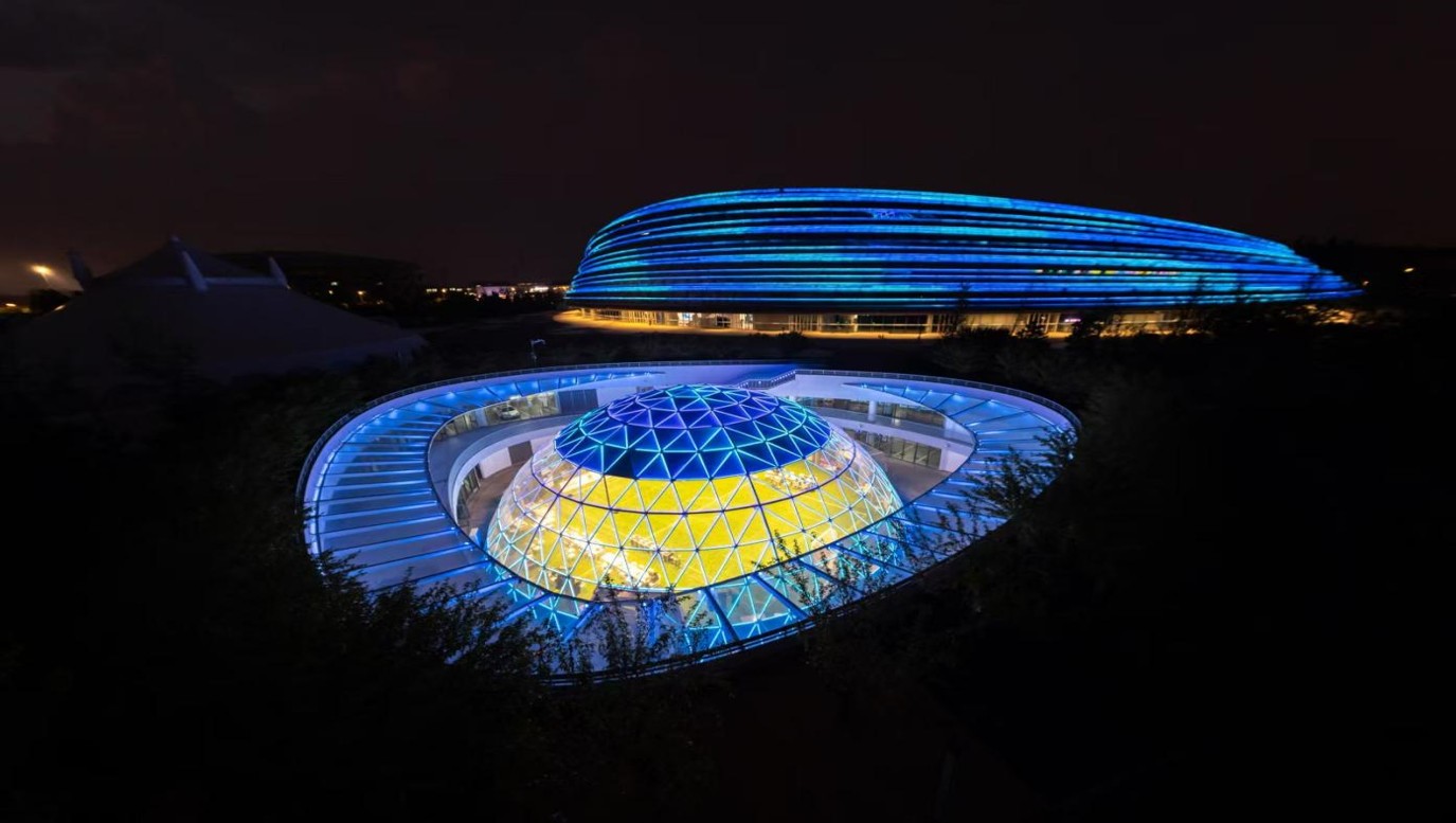 The National Speed Skating Oval, known as the “Ice Ribbon”