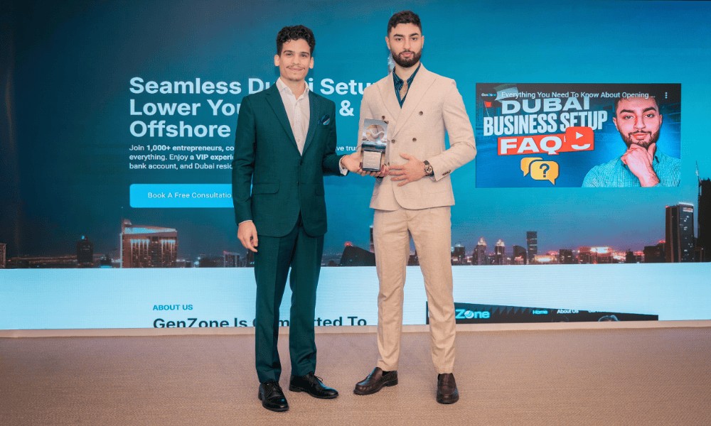 Kevin McKenzie and Shayan Nasiri holding the Platinum Recognition Award.