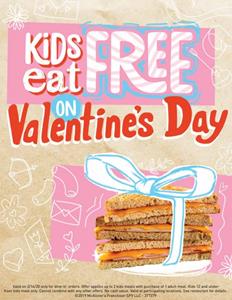 Kids Eat Free on Valentine's Day with McAlister's Deli