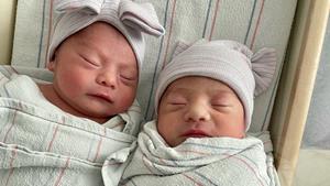 Aylin (pictured on the left) Trujillo arrived at Natividad Medical Center in Salinas California, fifteen minutes after her twin brother, who was born in 2021.