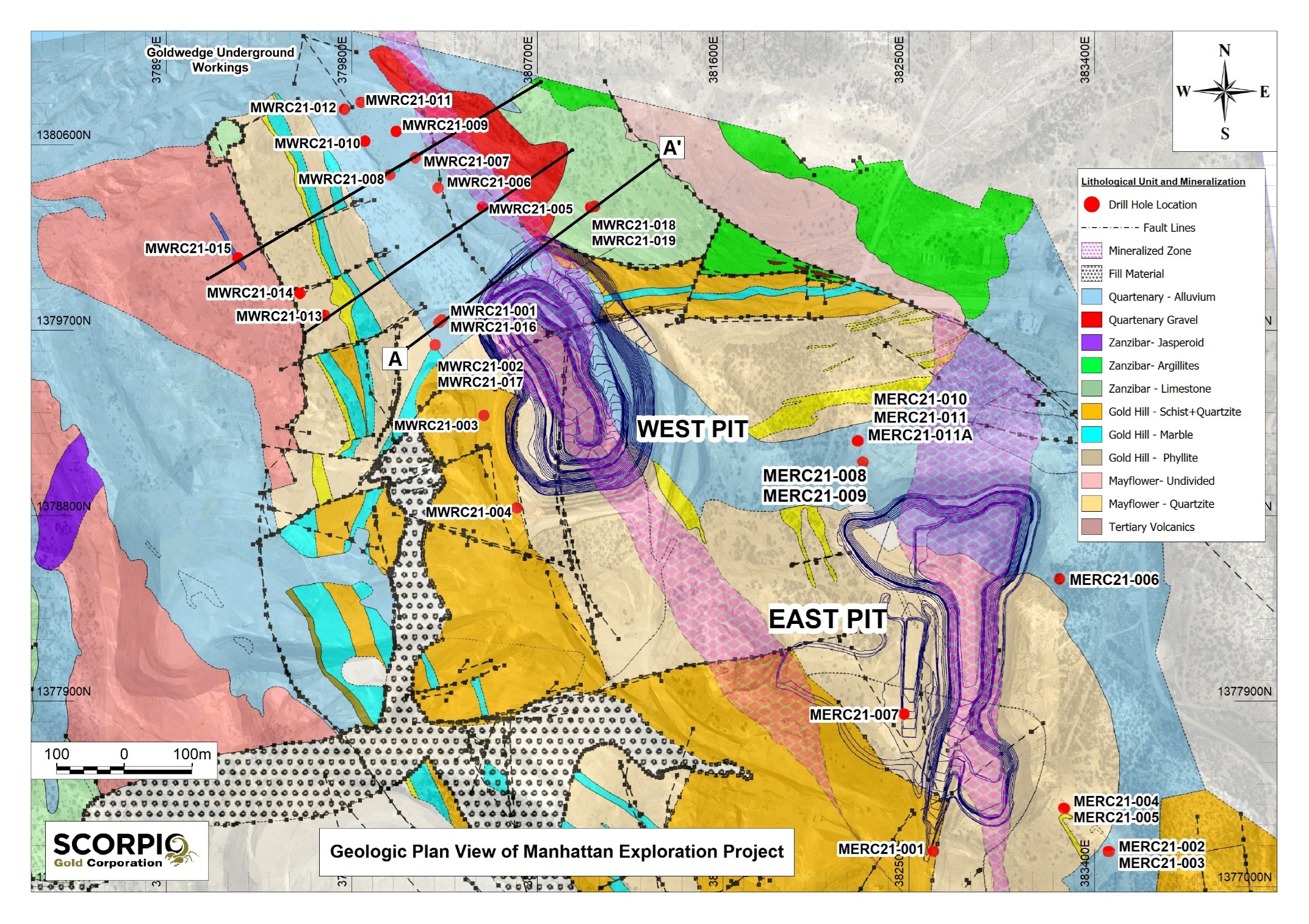 Scorpio Gold Reports 2.02 g/t Gold over 39.7m in Exploration Drilling at the Manhattan Mine Property, Nevada