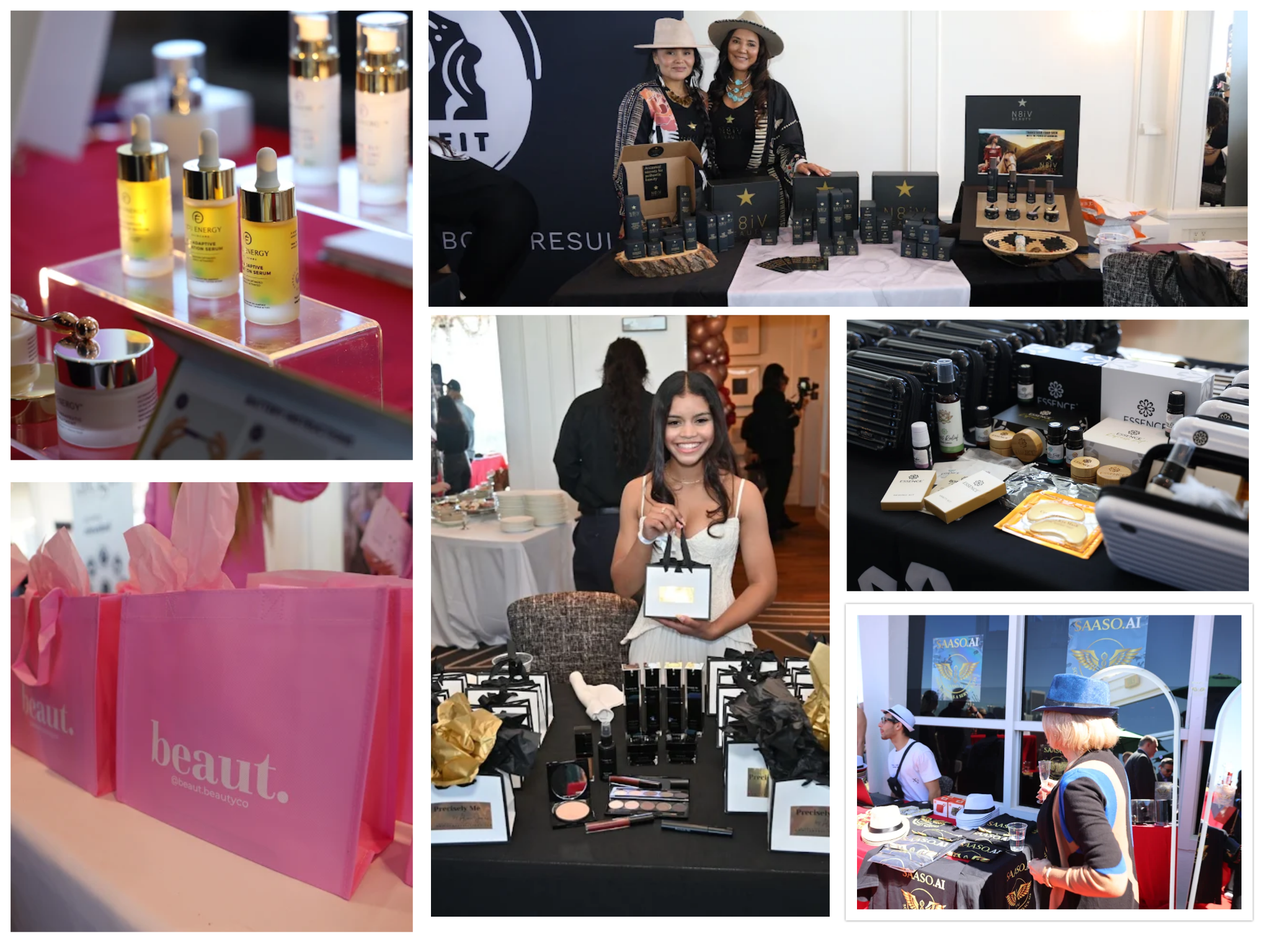 Featured beauty and wellness brands at the VIP event in Beverly Hills